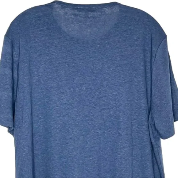 Vince Men's Slim Fit Linen & Cotton T-Shirt - Heathered Blue - L - Picture 6 of 10